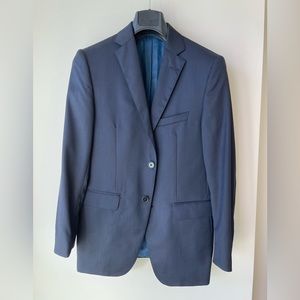 👔🔥 Massimo Dutti Suit, blue, italian wool, size 36 blazer, 31 trousers